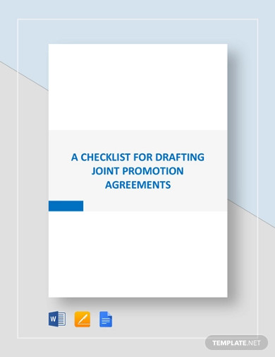 checklist drafting joint promotion agreements template