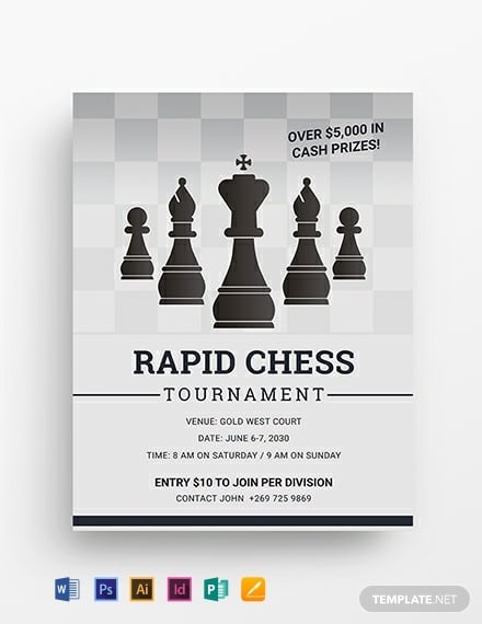 chess tournament flyer template 440x570