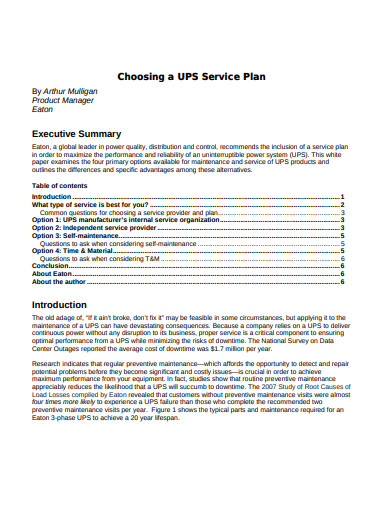 choosing a ups service plan