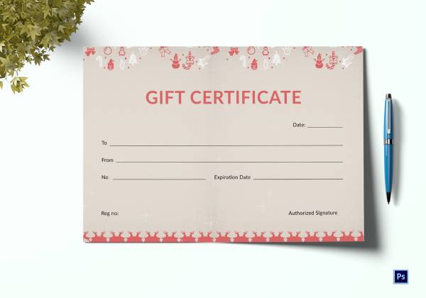 christmas holiday gift certificate template 1