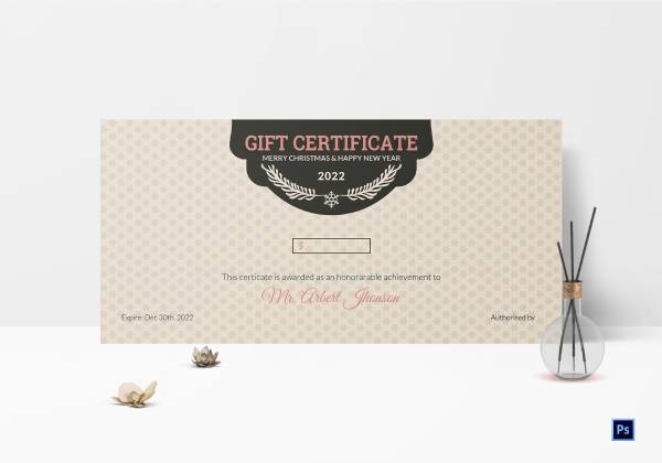 christmas and happy new year gift certificate template 1