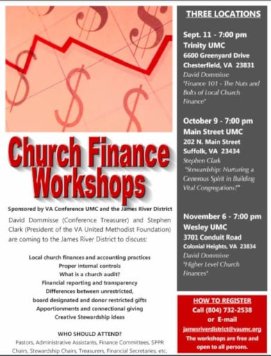 church financial workshop flyer template