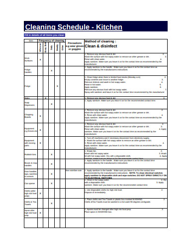 12+ Kitchen Schedule Templates in Google Docs | XLS | Word | Pages ...