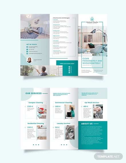 cleaning service company tri fold brochure