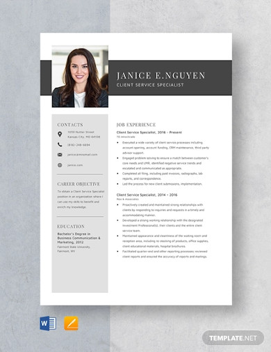 client service specialist resume