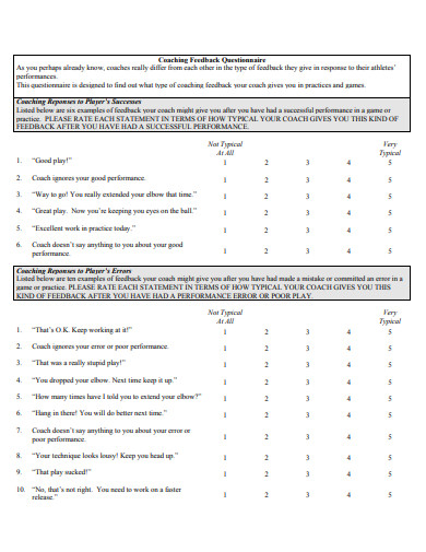 21+ Feedback Questionnaire Templates in PDF | Free & Premium Templates