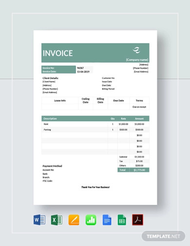 19+ Commercial Invoice Templates in Google Docs | Google Sheets | XLS ...