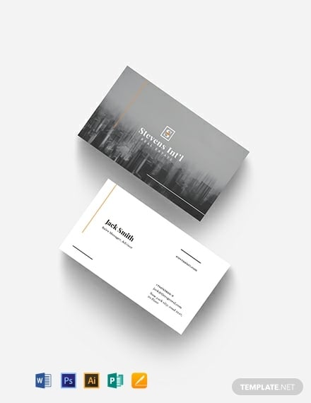 commercial real estate business card template 440x570