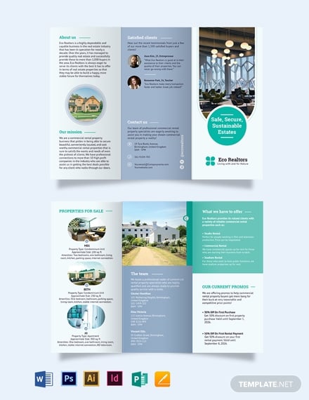 commercial rental tri fold brochure