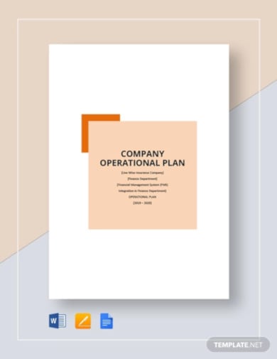 company operational plan template