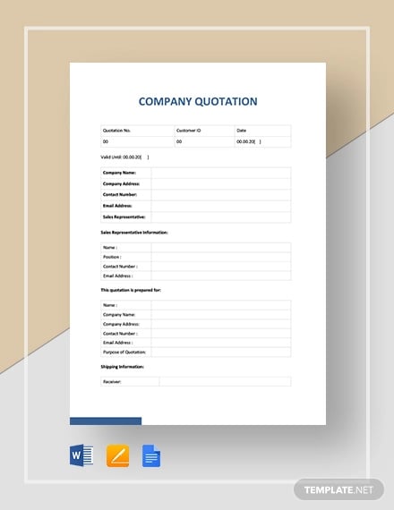 company quotation template
