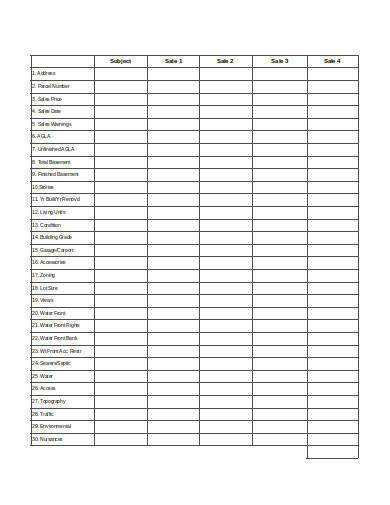 comparable-sales-data-worksheet-template