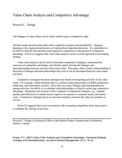 14+ Value Chain Analysis Templates- PDF, Docs, Word, Pages | Free ...