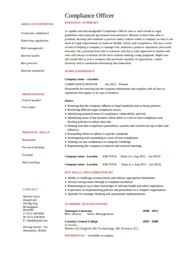 compliance-officer-resume