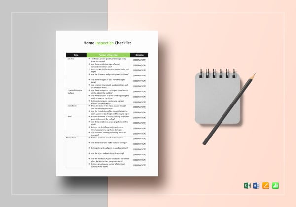 comprehensive home inspection checklist template