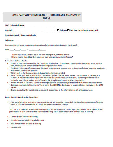 consultant assessment form