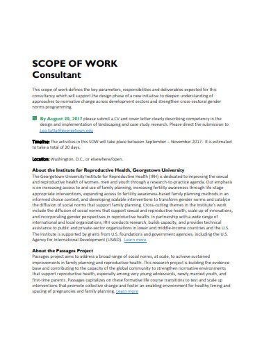 consultant scope of work example