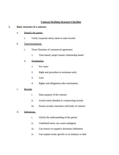 contract drafting checklist