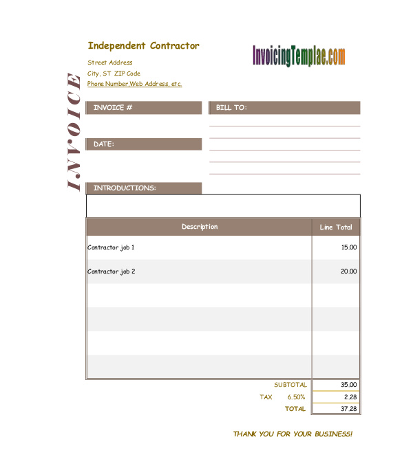 Contract Invoice Template 9+ Free Word, Excel, PDF Format Download