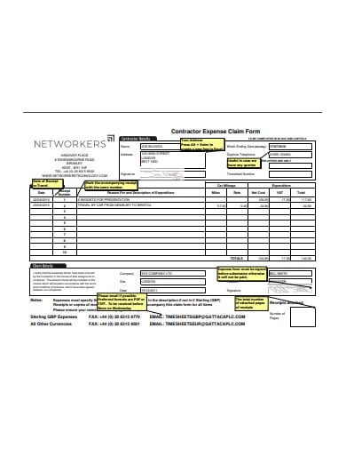 contractor-expense-claim-form
