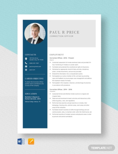 correction-officer-resume-template