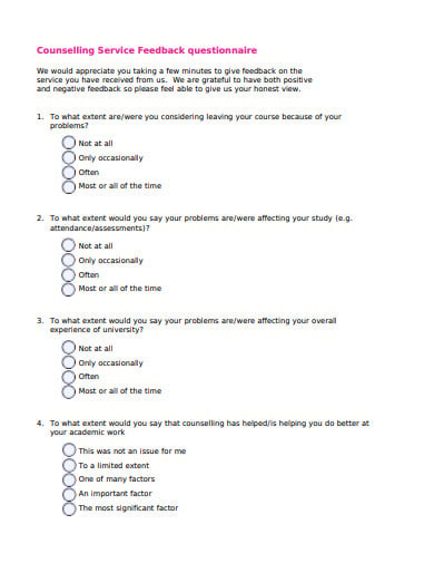 counselling-service-feedback-questionnaire-template