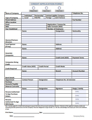 credit-application-form-template