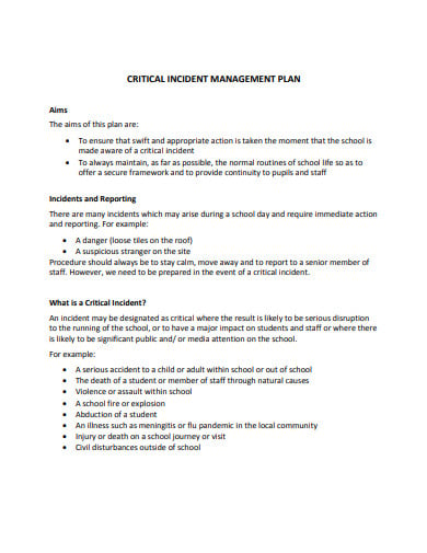 critical-incident-management-plan-template