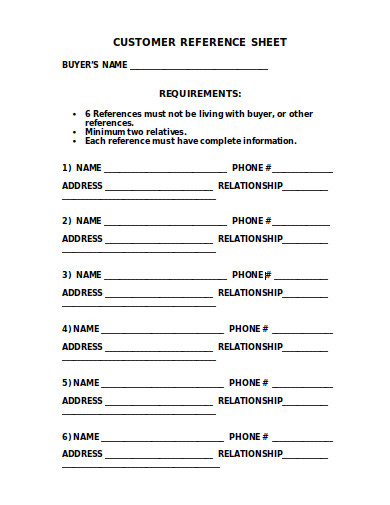 5+ Reference Sheet Templates in Google Docs | Google Sheets | Word ...