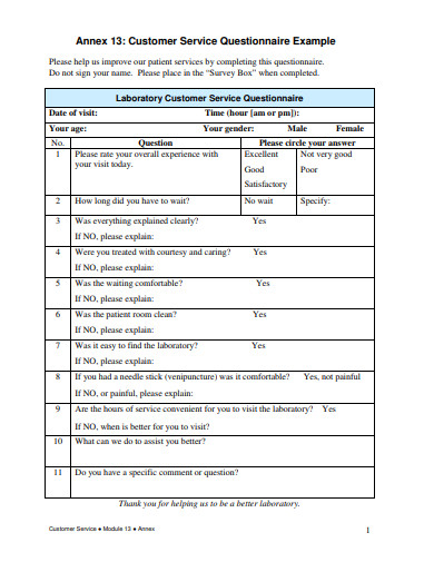 23+ Customer Questionnaire Templates in Google Docs | Pages | PDF | Word