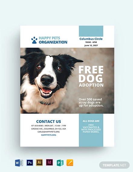 cute pet adoption bonus flyer template