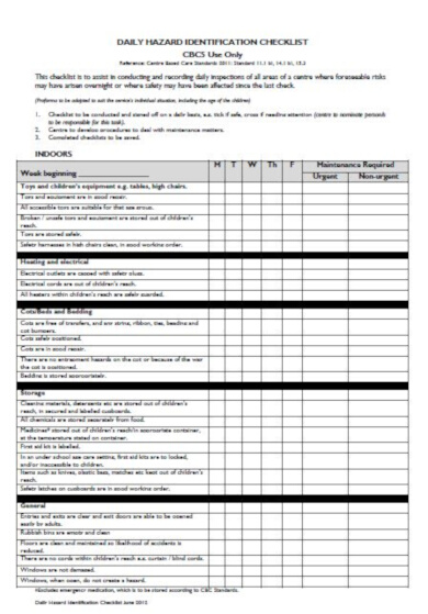 12+ Daily Checklist Templates - PDF, Google Docs, Word, Pages