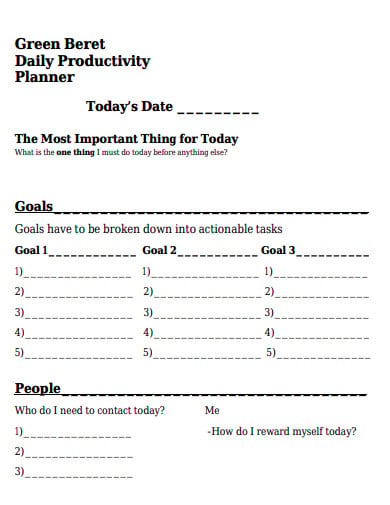 daily productivity planner template