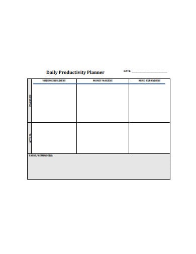 daily productivity planner in pdf