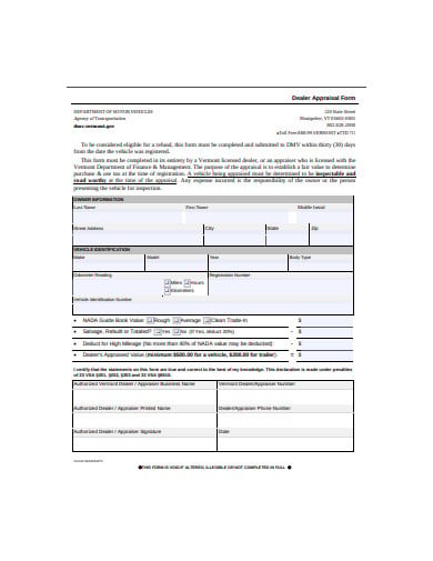 dealer-appraisal-form-template