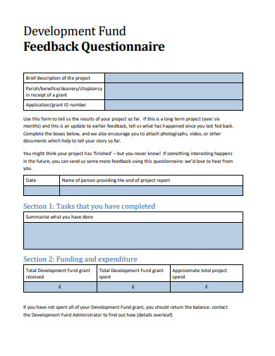 21+ Feedback Questionnaire Templates in PDF