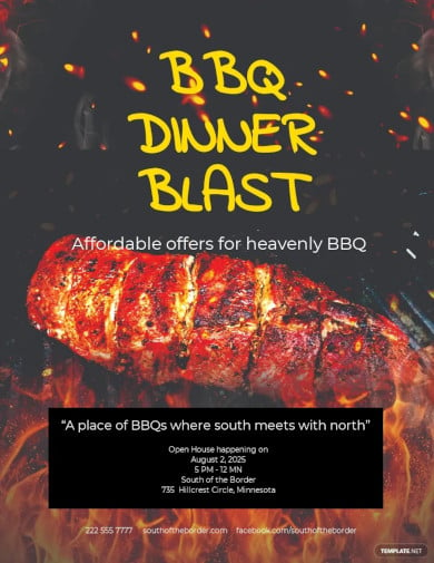 dinner bbq flyer template