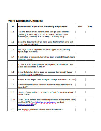 document checklist template