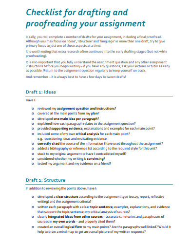 drafting checklist example in pdf