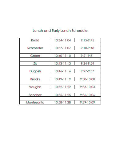 early-lunch-schedule-example