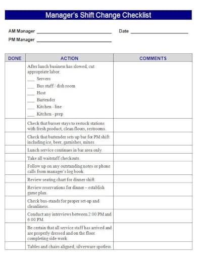 editable shift change checklist template