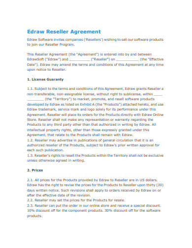 edraw reseller agreement template