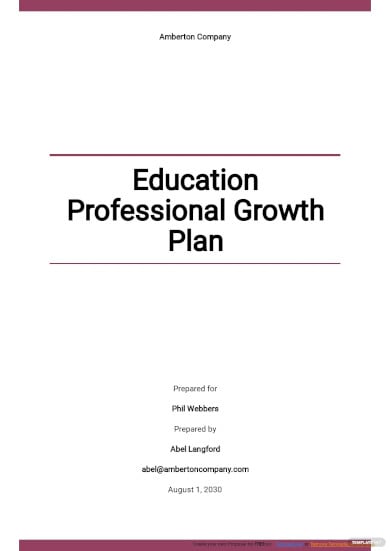 education professional growth plan template