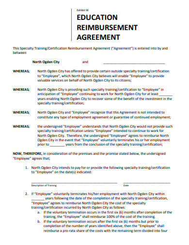 education reimbursement agreement template