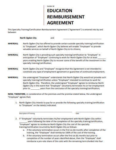 educational expense agreement template