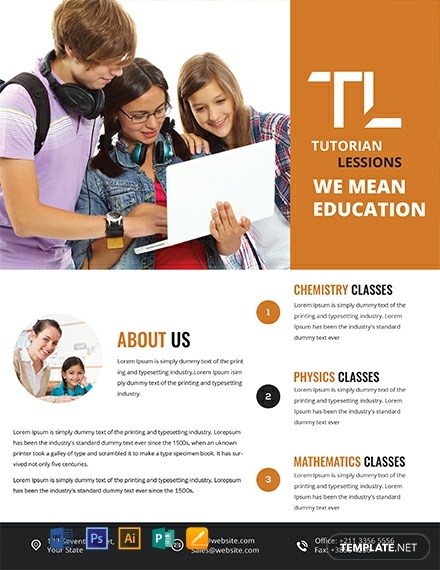 education tutoring flyer template 440x570
