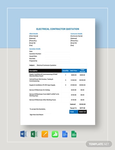 electrical-contractor-quotation-template