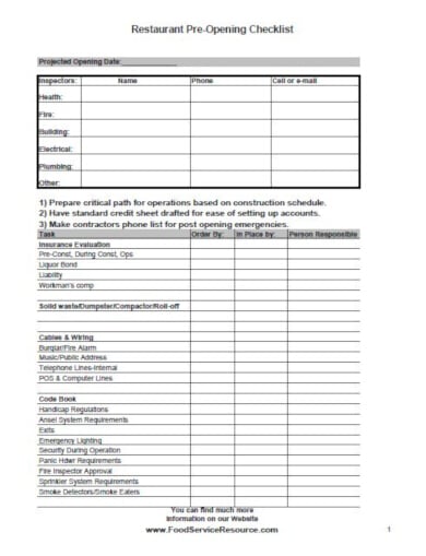 elegant preparation checklist template