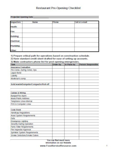 8+ Preparation Checklist Templates - PDF, Google Docs, Word, Pages ...