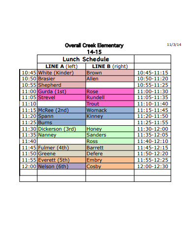 elementary-school-lunch-schedule